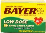 Bayer Low Dose aspirin regimen, enteric coated tablets, 81 mg Center Front Picture