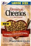 Cheerios Large Size sweetened whole grain oat ceral with real cinnamon, box Center Front Picture