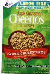 Cheerios Large Size apple cinnamon sweetened whole grain oat cereal, box Center Front Picture