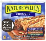 Nature Valley Crunchy granola bars, variety pack, oats 'n dark chocolate, peanut butter, oats 'n honey, 2-bar pouches Center Front Picture