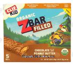 Clif Bar(R) Kid organic Z Bar; chocolate filled with peanut butter baked energy snack, 5-bars Center Front Picture