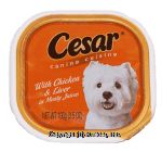 Cesar   dog food with chicken & liver in meaty juices Center Front Picture