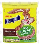 Nestle Nesquik chocolate no sugar added powder, 41 servings Center Front Picture