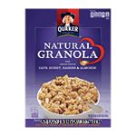 Quaker Cereal 100% natural granola oats honey & raisins Center Front Picture