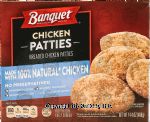 Banquet  breaded frozen chicken patties, fully cooked Center Front Picture