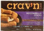 Crav'n  mozzarella sticks, frozen box Center Front Picture