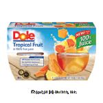 Dole Fruit Bowls Tropical Fruit In Lightly Sweetened Juice 4 Oz Cup Center Front Picture