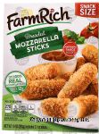 Farm Rich  breaded snack size mozzarella sticks, marinara dipping sauce included Center Front Picture