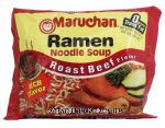 Maruchan  ramen noodle soup roast beef flavor add to boiling water Center Front Picture