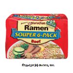 Maruchan Ramen Noodle Soup Beef  Souper 6-Pack Center Front Picture