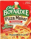 Chef Boyardee Pizza Maker pepperoni pizza sauce with pepperoni, crust mix & grated cheeses family size makes 2 12 Center Front Picture