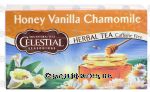 Celestial Seasonings  Honey Vanilla Chamomile, natural herb tea, caffeine free, 20 tea bags Center Front Picture