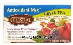 Celestial Seasonings Antioxidant Max blackberry pomegranate green tea, contains caffeine, 20-bags Center Front Picture