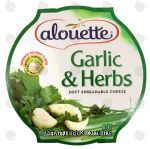 Alouette  garlic & herbs soft spreadable cheese Center Front Picture