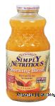R. W. Knudsen Family Simply Nutritious morning blend, a delicious blend of seven fruit juices from concentrates, 100% juice, no sugar added Center Front Picture