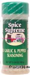 Spice Supreme  garlic & pepper seasoning Center Front Picture