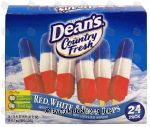 Dean's Country Fresh red, white & blue pops; cherry, white lemon & blue raspberry Center Front Picture