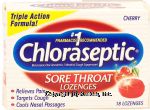 Chloraseptic  sore throat lozenges cherry flavored Center Front Picture