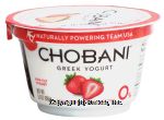 Chobani Greek Yogurt non-fat greek yogurt, strawberry on the bottom Center Front Picture