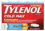 Tylenol Cold Max acetaminophen, pain reliever - fever reducer, 24 caplets Center Front Picture