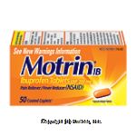 Motrin Ib Pain Reliever/fever Reducer pain reliever/fever reducer, ibuprofen tablets usp, 200 mg Center Front Picture