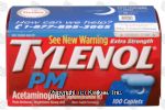 Tylenol PM extra strength, acetaminophen, pain reliever, nighttime sleep aid, 100 caplets Center Front Picture