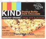 Kind Healthy Grains chewy with a crunch; peanut butter dark chocolate granola bars, gluten free Center Front Picture