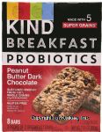 Kind Breakfast Probiotics peanut butter dark chocolate granola bars, 8 pk., box Center Front Picture