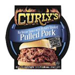 Curly's  pulled pork, barbecue sauce with hickory smoke flavor Center Front Picture