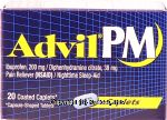 Advil  pain reliever/nighttime sleep aid,buprofen, 200 mg/diphenhydramine citrate, 38 mg Center Front Picture