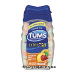 Tums  extra strength antacid, assorted fruit, 750 mg, chewable tablets Center Front Picture