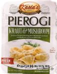 Kasia's  kraut & mushroom pierogis, pre cooked, frozen container Center Front Picture