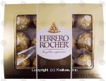 Ferrero Rocher  milk chocolate covered wafer and hazelnut candy, 12-balls Center Front Picture