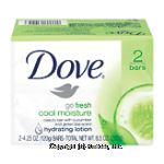 Dove go fresh beauty bar, cool moisture, cucumber & green tea scent, 1/4 moisturizing cream Center Front Picture