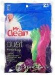 Mr. Clean duet premium latex gloves, long cuffs, 2 pairs, 2 colors, large Center Front Picture