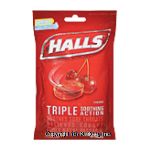 Halls  cherry menthol drops, cough suppressant Center Front Picture