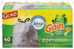 Glad Odor Shield 13 gallon tall kitchen bags with febreze freshness, gain original scent Center Front Picture