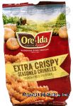 Ore-Ida Extra Crispy seasoned crinkles, french fried potatoes Center Front Picture