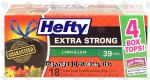 Hefty Extra Strong lawn & leaf, extra large trash drawstring bags, 39 gallon Center Front Picture