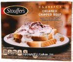 Stouffer's Classics creamed chipped beef; tender strips of dried beef in a seasoned creamy sauce Center Front Picture