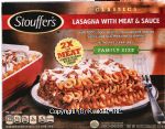 Stouffer's Family Size lasagna w/ meat & sauce Center Front Picture