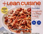 Stouffer's Lean Cuisine favorites; spaghetti with meat sauce with mushrooms & basil Center Front Picture