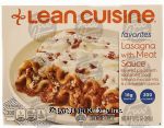 Stouffer's Lean Cuisine favorites; lasagna with meat sauce Center Front Picture