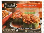 Stouffer's Family Size stuffed peppers, green bell peppers hand-filled with beef & rice in a zesty tomato sauce, 4 peppers Center Front Picture