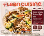 Stouffer's Lean Cuisine marketplace; sweet & spicy korean-style beef w/ brown rice & vegetables with a sweet & spicy sauce Center Front Picture