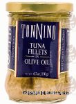 Tonnino  tuna fillets in olive oil, glass jar Center Front Picture