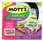 Mott's Snack & Go! mixed berry applesauce, 4-pouches Center Front Picture