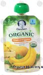 Gerber Organic fruit & veggies; banana squash baby food, stage 2 Center Front Picture