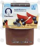 Gerber All Natural apple blueberry baby food, stage 2, 2-pack Center Front Picture