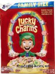 Lucky Charms Family Size froasted toasted oat cereal with marshmallows, box Center Front Picture